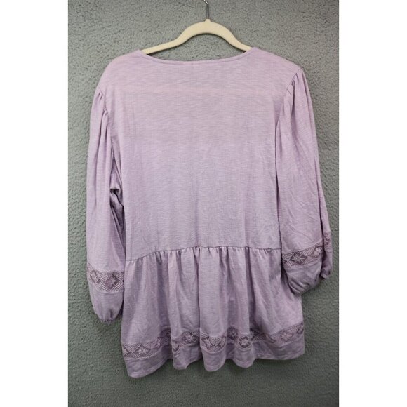 V-Neck Babydoll Top-3/4 Balloon Sleeves by Est. 1946-Size 18-20W-Boho-Lace - Picture 10 of 12
